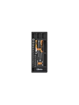 Image of Beta Tools M91 25pc 1/4" Dr Socket & Accessory Set in Soft Tray for Roller Cabs