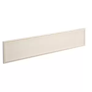 image of Straight glazed desktop screen 1800mm x 380mm - polar white with white aluminium frame