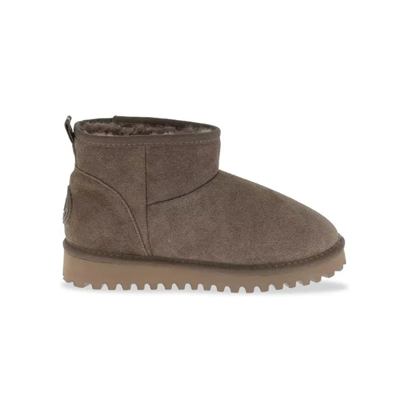 Image of LES TROPEZIENNES PAR M.BELARBI Chakir Suede Ankle Boots with Faux Fur Lining Khaki Women 40 (6.5);39 (5.5 to 6);38 (5);37 (4)