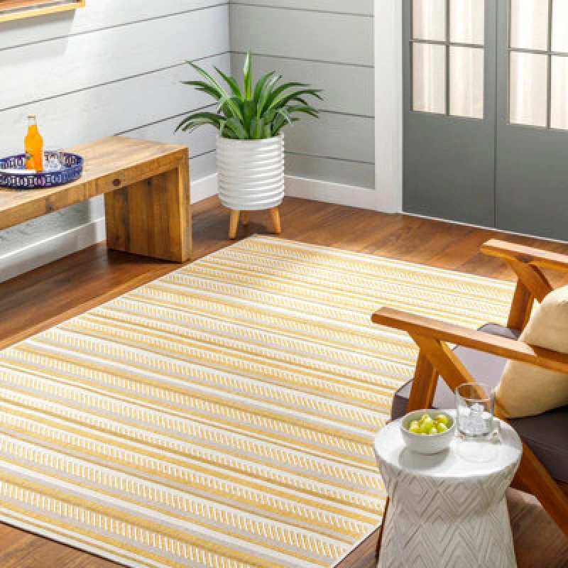 Image of Livabliss In- & Outdoor Global Saffron Kavita Area Rug 200 X 275cm - Easy To Clean, Perfect For Patio, Balcony, Kitchen Or Dining Room