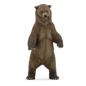 image of PAPO Wild Animal Kingdom Grizzly Bear Toy Figure, Three Years or Above, Brown (50153)