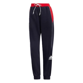 image of adidas Essentials Colorblock Loose Joggers Womens - Legend Ink / Vivid Red / White