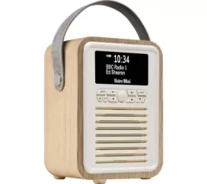 Image of VQ Retro Mini Portable DAB Bluetooth Radio - Oak