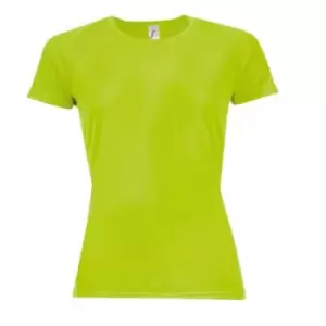 Image of SOLS Womens/Ladies Sporty Short Sleeve T-Shirt (XL) (Neon Green)
