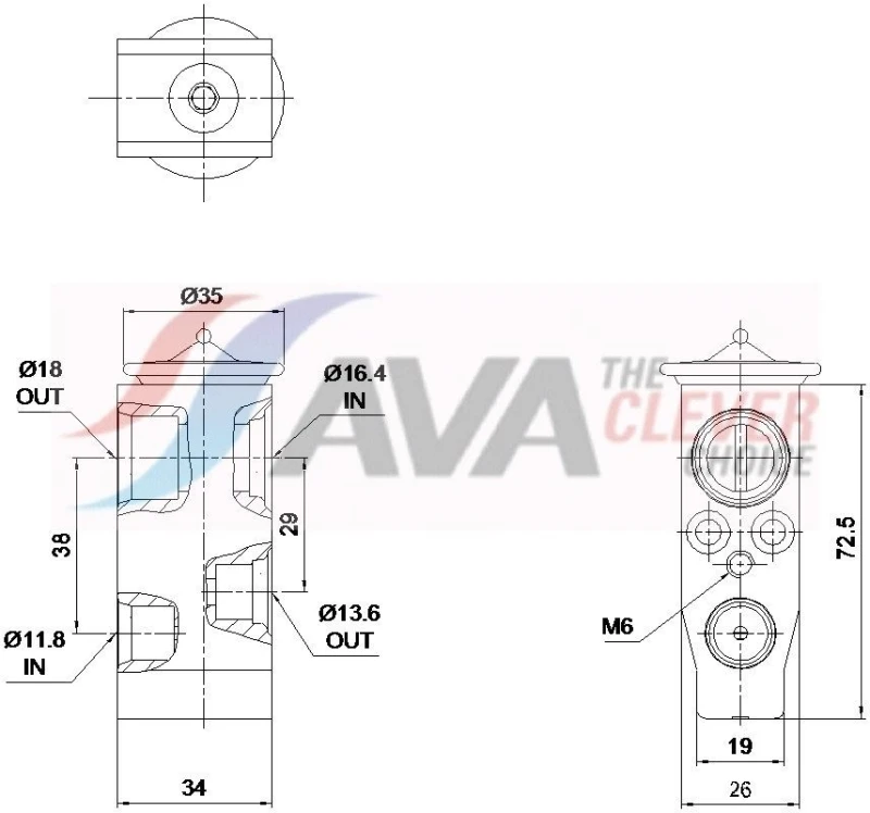 Image of AC expansion valve AVA COOLING SYSTEMS VN1459