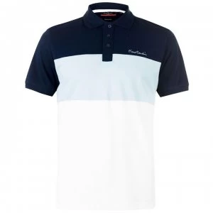 image of Pierre Cardin Cut And Sew Polo Shirt Mens - Navy/Light Blue