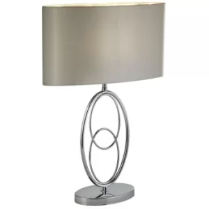 Image of Searchlight Loopy 1 Light Table Lamp, Chrome, White Shade