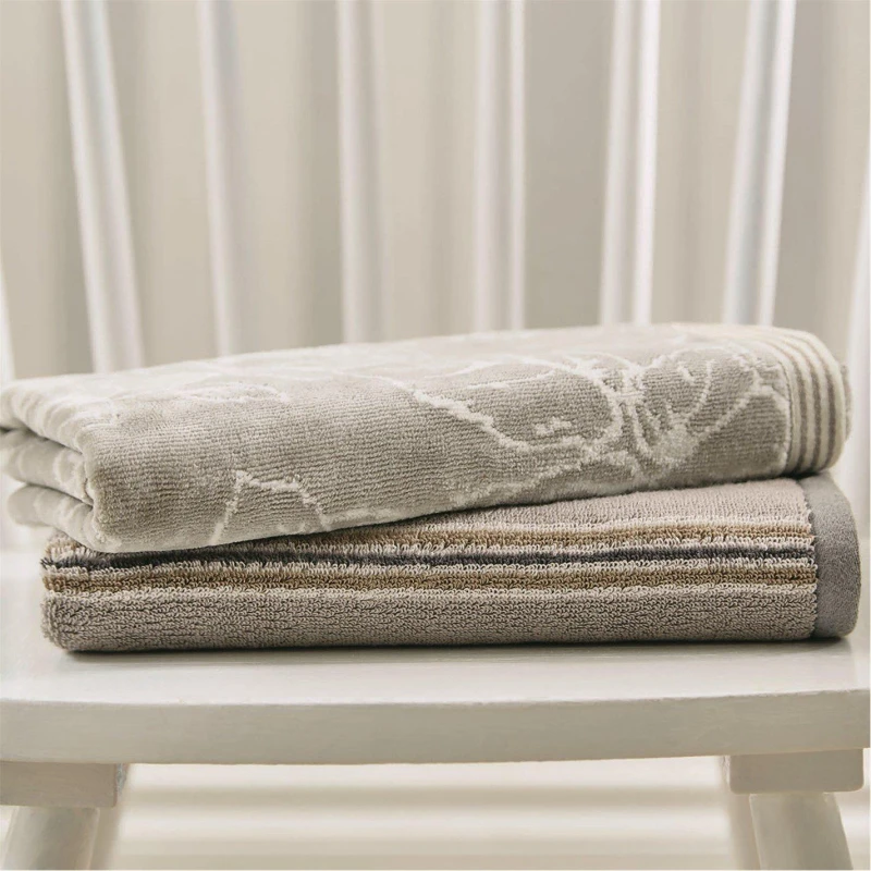 Image of Sanderson 'Brecon Stripe' Cotton Towels Silver