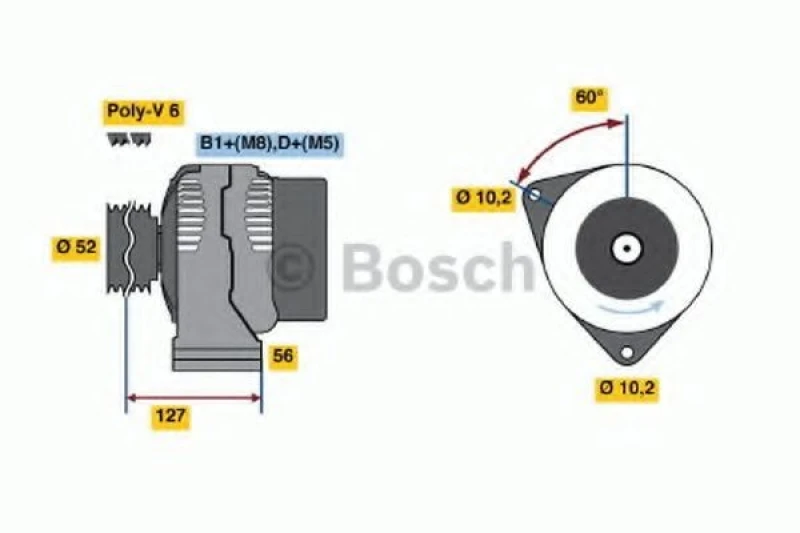 Image of Alternator Bosch 0 986 046 190