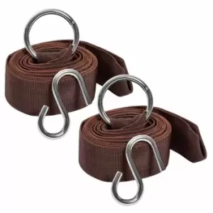 Tectake Universal 320cm Mounting Strap Set To Attach Hammocks To Trees Brown