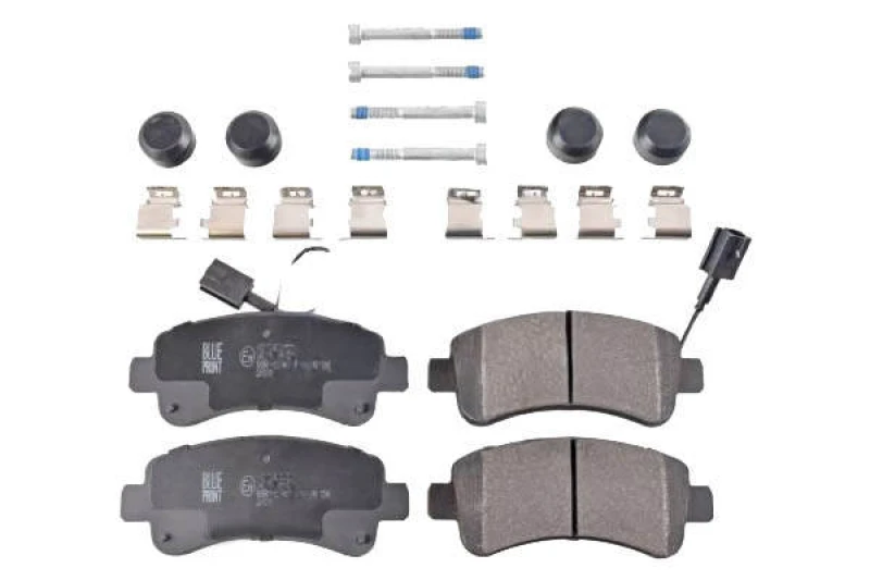 Image of Blue PRINT ADP154248 Brake pad set Rear Axle, incl. wear warning contact, with fastening material Brake Pad Set,disc brake (402)