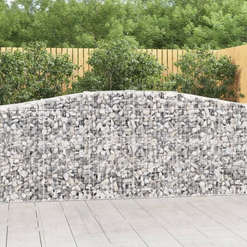 Image of VIDAXL Arched Gabion Baskets 4 pcs 400x50x100/120cm Galvanised Iron Vidaxl 8720845565411
