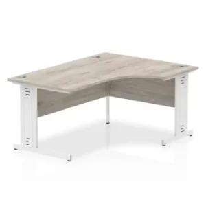 Image of Impulse 1800 Right Hand White Crescent Cable Managed Leg Desk Grey Oak