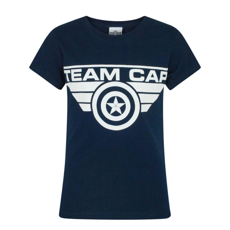 Image of (7-8 Years) Marvel Short Sleeved T-Shirt (Girls Blue)