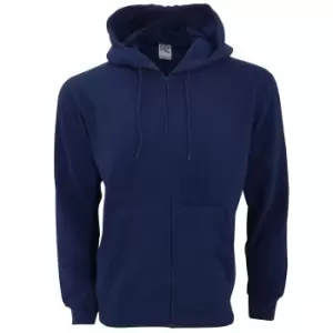 Image of SG Mens Plain Full Zip Hooded Sweatshirt (XL) (Navy Blue)