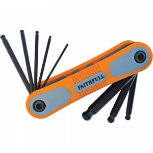 Image of Faithfull 8 Piece Folding Ball End Hexagon Allen Key Set Metric