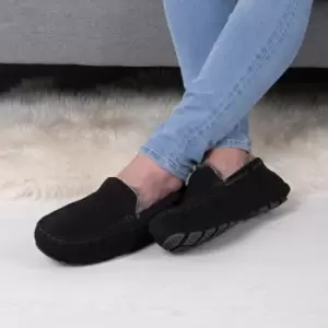 Image of totes Isotoner Real Suede Mens Moccasin Slippers Black
