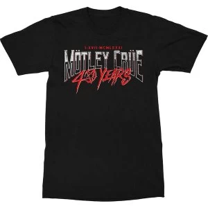 Image of Motley Crue - 40 Years Unisex Large T-Shirt - Black