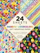 Image of Rainbow Watercolors Gift Wrapping Paper - 24 sheets : 18 x 24" (45 x 61 cm) Wrapping Paper