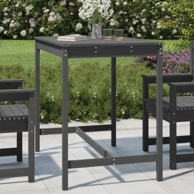 Image of VIDAXL Garden Table Grey 121x82.5x110cm Solid Wood Pine Vidaxl 8720845692049