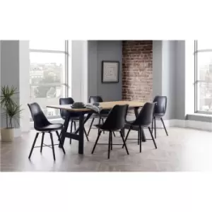 image of Julian Bowen Hockley Dining Set with 6 Black Chairs