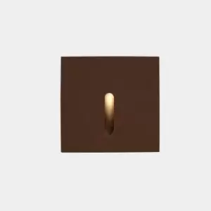 Image of Bat Outdoor LED Recessed Wall Light Square Brown IP65 2.2W 2700K