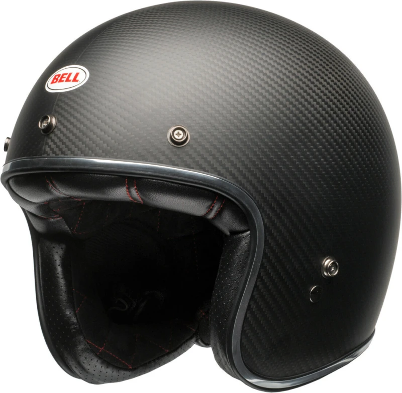 Image of Bell Custom 500 Carbon Solid Matte Black Jet Helmet Size XL