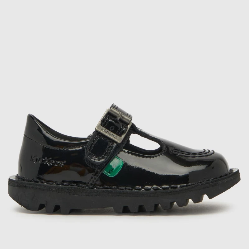 Image of Kickers Black kick t bar v Girls Toddler shoes Black UK 9 (EU 27)