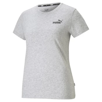 image of Puma Small Logo T Shirt Ladies - L.Grey Heath