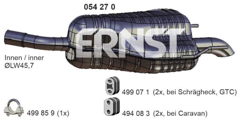 Image of Rear silencer ERNST 054270