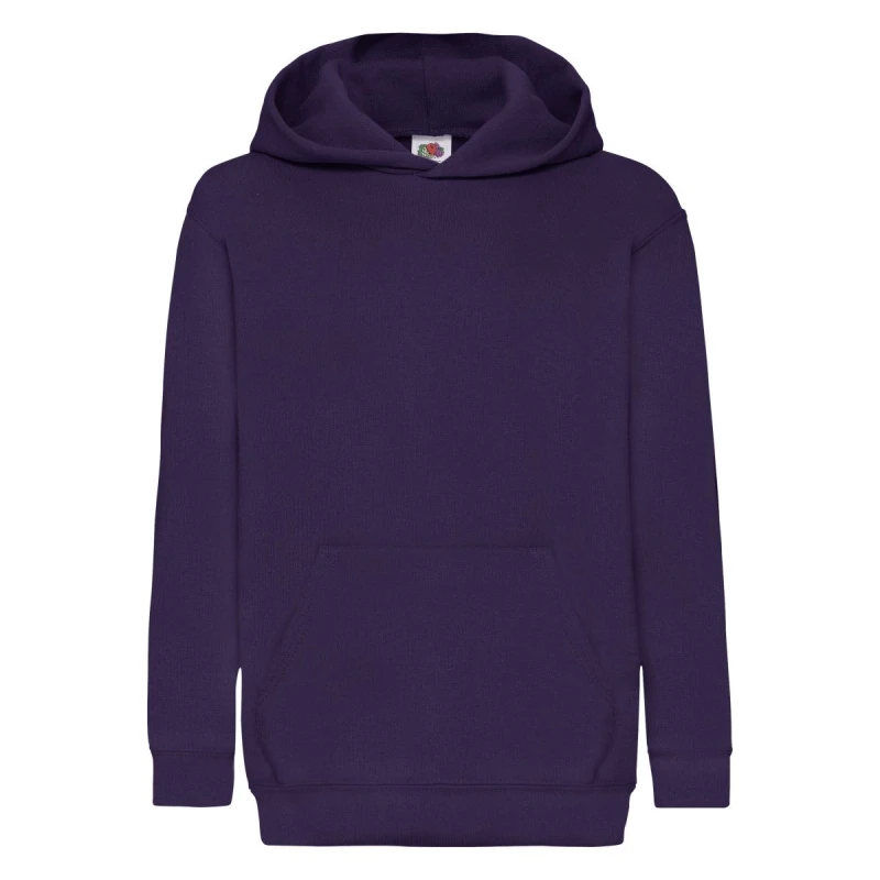 Image of Fruit of the Loom Hooded Sweatshirt Hoodie in Purple Size: 12-13 Years Purple Unisex 12-13 Years