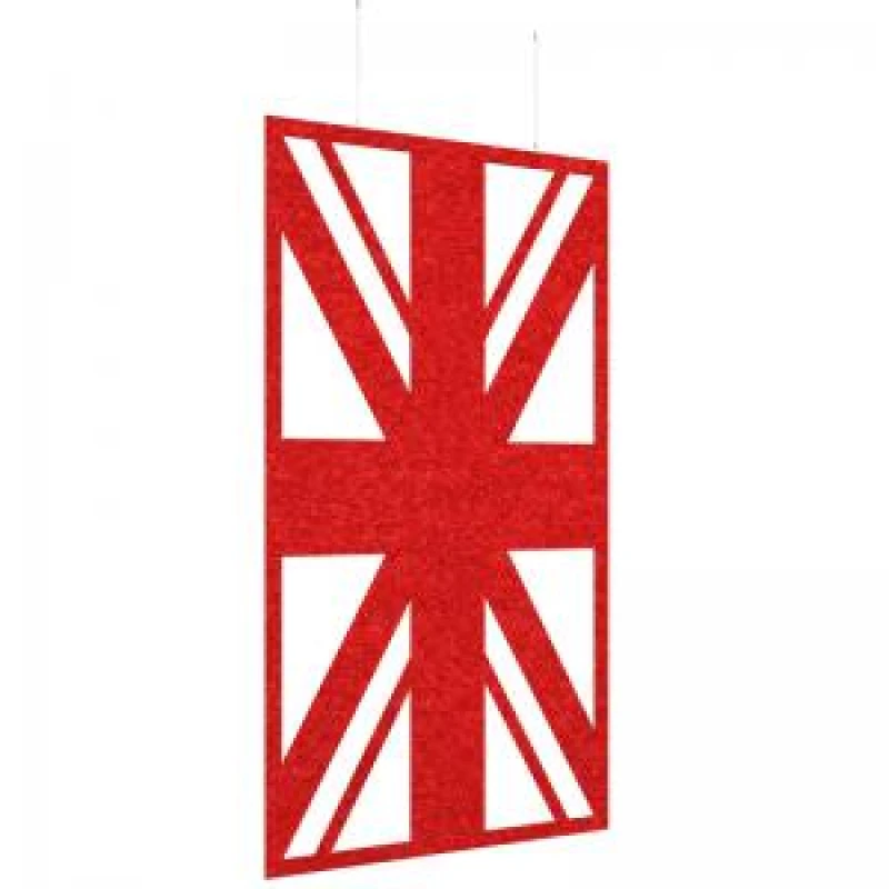Image of Piano Chords Acoustic Patterned Hanging Screens In Red H2400 x W1200mm with Hanging Wires And Hooks - Union