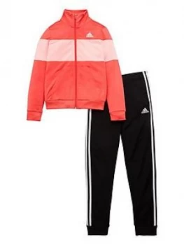 Image of adidas Girls Tiberio Tracksuit - Pink, Size 9-10 Years, Women