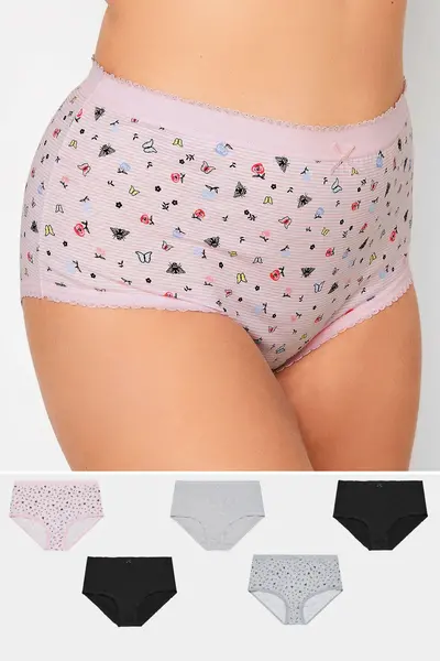 Image of Yours 5 Pack Full Briefs Pink