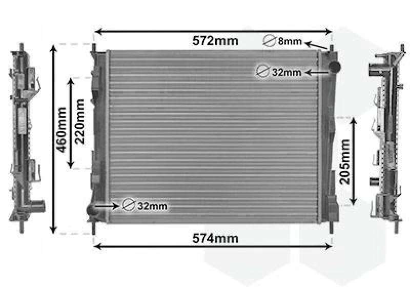 Image of VAN WEZEL Engine radiator VAN WEZEL 43002374