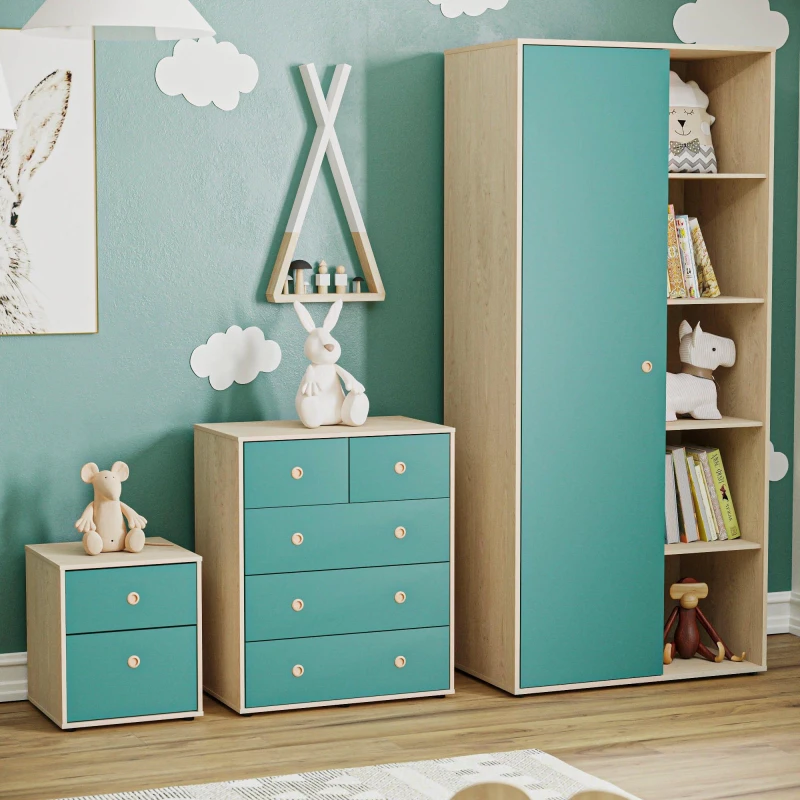 Image of Lassic Junior Vida Neptune 3 Piece Bedroom Set Bedroom Packages One Size Blue 84942992000