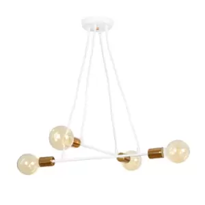 Image of Emibig Bravo White/Copper Multi Arm Pendant Ceiling Light 4x E27