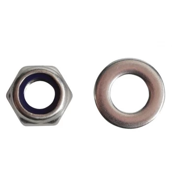 image of Forgefix Stainless Steel Nyloc Nuts and Washers M8 Pack of 12