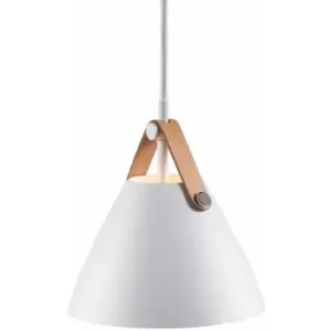 image of Nordlux Strap 16cm Dome Pendant Ceiling Light White, GU10