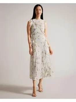 Image of Ted Baker Calinia Sleeveless Waterfall Midi Dress, Purple, Size 2=10, Women
