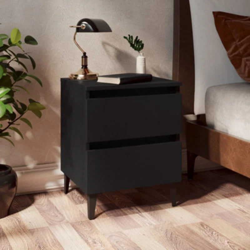 Image of VIDAXL Bed Cabinet Black 40x35x50cm Engineered Wood Vidaxl 8720286356807