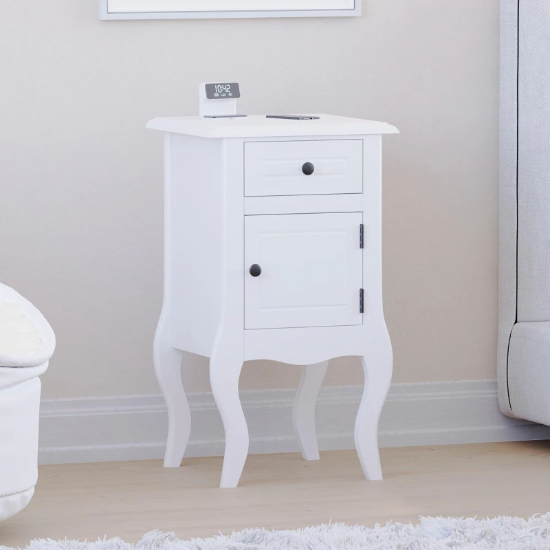 Image of Lassic Nishano 1 Drawer 1 Door Bedside Cabinet White unisex One Size