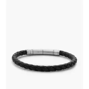 Image of Fossil Mens Vintage Casual Braided Leather Bracelet - Brown