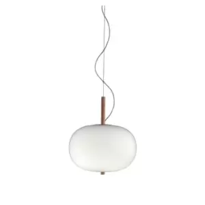 Image of Ilargi LED Globe Ceiling Pendant Matt White Light Ash Phase Cut Dimming 32cm 1315lm 2700K