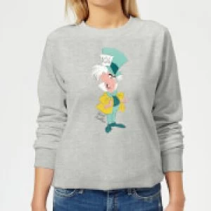 Image of Disney Alice In Wonderland Mad Hatter Classic Womens Sweatshirt - Grey - L