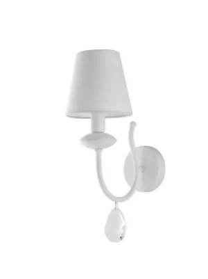 image of ARTHUR Wall Lamp with Shade White, Fabric Lampshade 15x40x24.5cm