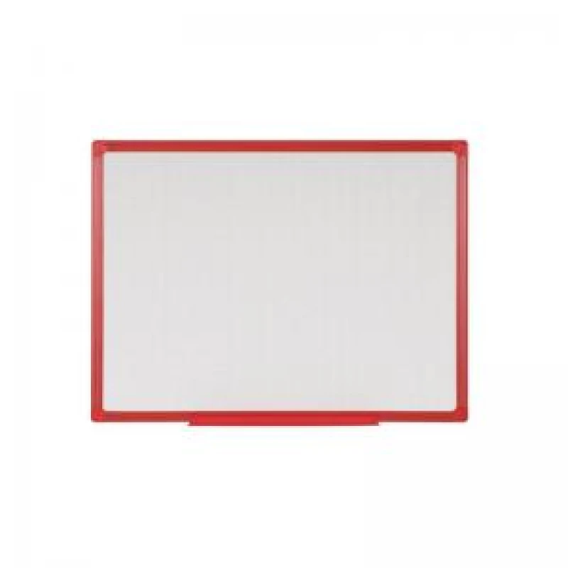 Image of Bi-Office Maya Drywipe Whiteboard Gridded Red Frame 240x120cm MB8621206