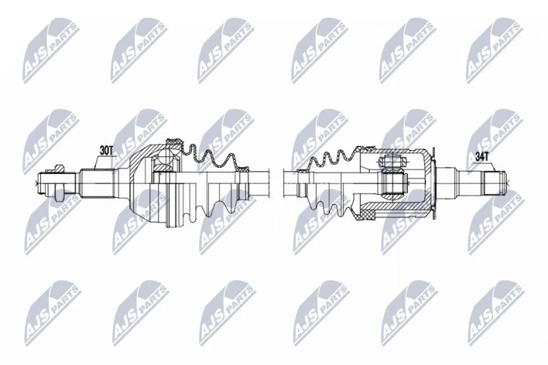 Image of NTY NPW-CH-161 Drive shaft Automatic Transmission, Front Axle Right Drive Shaft (13)