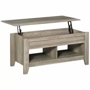 Image of HOMCOM Lift Top Coffee Table With Hidden Storage Compartment Oak Effect