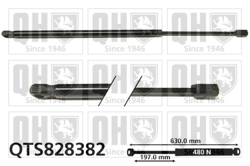 Image of QUINTON HAZELL Tailgate strut QUINTON HAZELL QTS828382